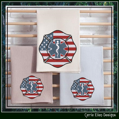 EMS Firefighter Emblem Machine Embroidery Design | Emergency Medical Services Maltese Cross Pattern, 6 Sizes (3658)