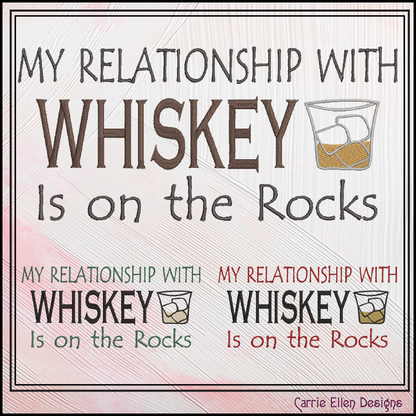 Whiskey Machine Embroidery Design Sayings | Funny Alcohol Quote Patterns, 6 Sizes (3674)