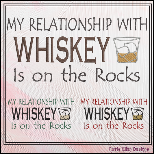 Whiskey Machine Embroidery Design Sayings | Funny Alcohol Quote Patterns, 6 Sizes (3674)