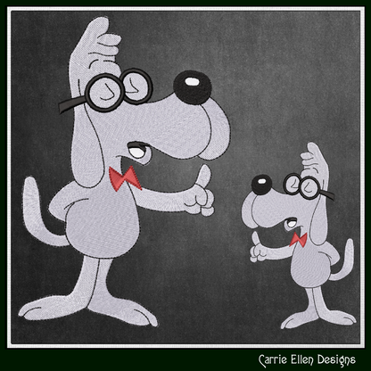 Cartoon Dog Machine Embroidery Design | Mr. Peabody Inspired Character Pattern, 6 Sizes (3675)
