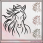 Artistic Equestrian Horse Profile – Machine Embroidery Design, 6 Sizes (3686)