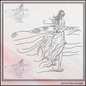 Windy Beach Walk Sketch Embroidery Design | Coastal Line Art Machine Stitch Pattern | 6 Sizes (3695)