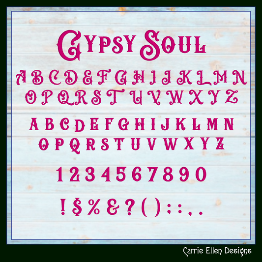 Gypsy Soul BX Fonts and Lettering Stitch Files, Fancy Block Alphabet Machine Embroidery (3702)