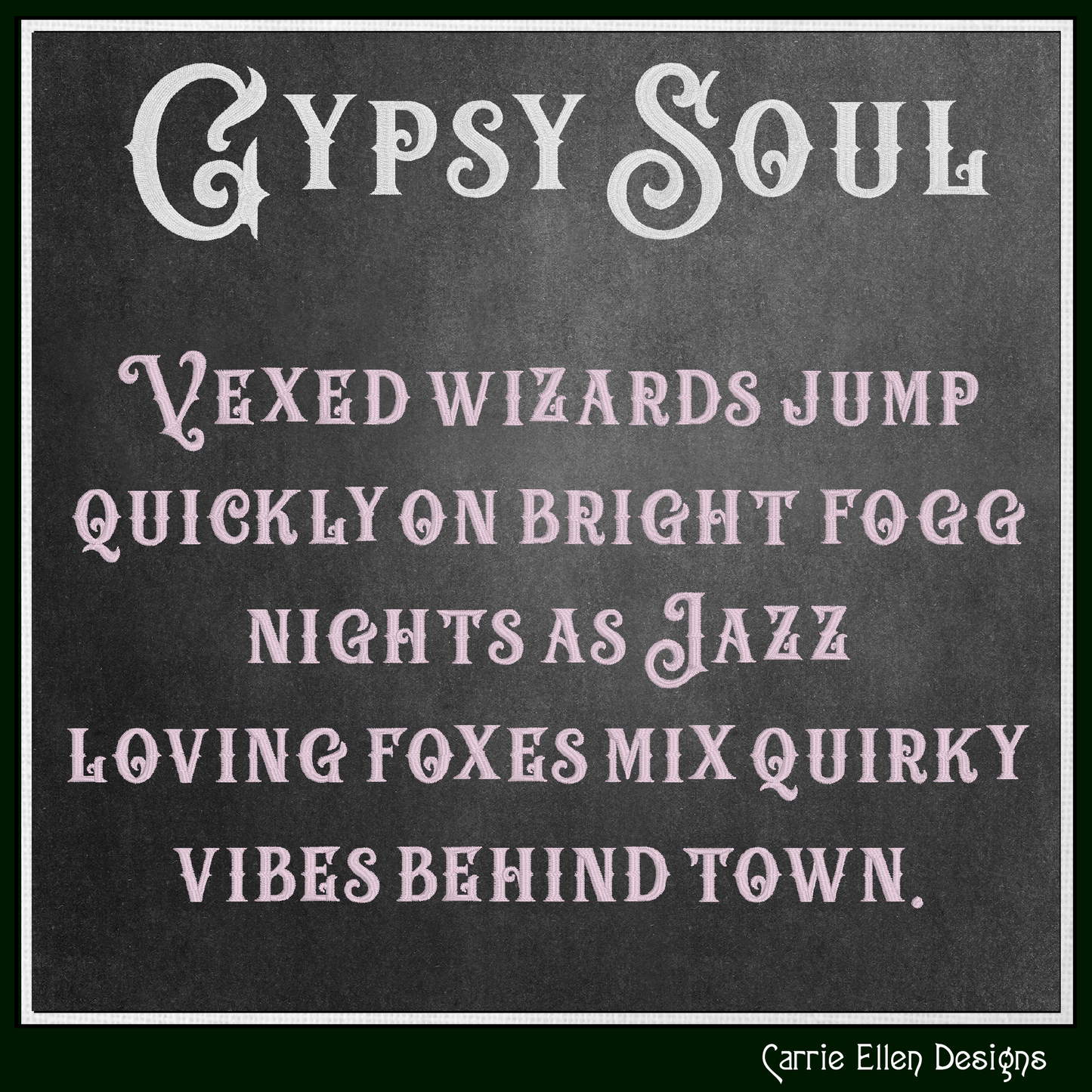 Gypsy Soul BX Fonts and Lettering Stitch Files, Fancy Block Alphabet Machine Embroidery (3702)