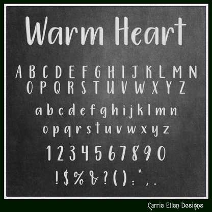 Warm Heart BX Fonts and Lettering Stitch Files, Casual Handwritten Block Alphabet Machine Embroidery (3703)