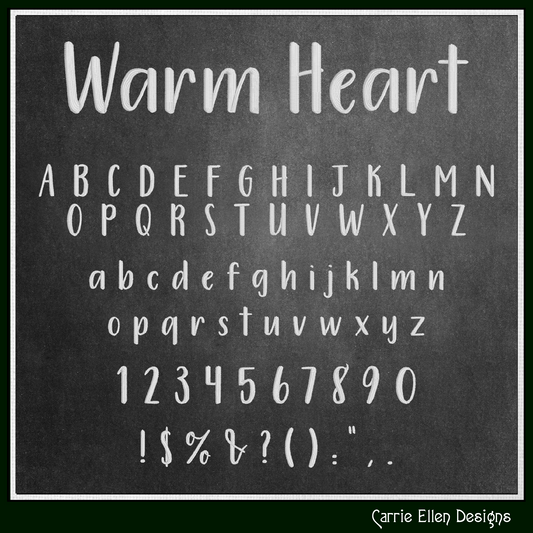 Warm Heart BX Fonts and Lettering Stitch Files, Casual Handwritten Block Alphabet Machine Embroidery (3703)