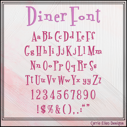 Diner BX Fonts and Lettering Stitch Files, Retro Casual Block Alphabet Machine Embroidery (3704)