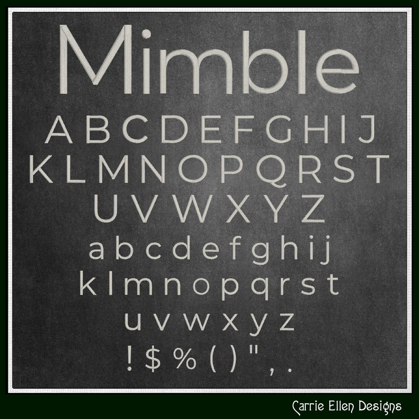 Mimble BX Fonts and Lettering Stitch Files, Classic Monserrat Alphabet Machine Embroidery (3706)