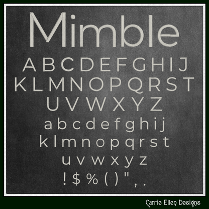 Mimble BX Fonts and Lettering Stitch Files, Classic Monserrat Alphabet Machine Embroidery (3706)