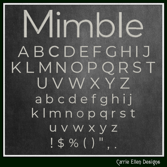 Mimble BX Fonts and Lettering Stitch Files, Classic Monserrat Alphabet Machine Embroidery (3706)