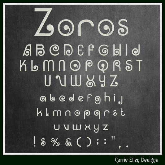 Zoros BX Fonts and Lettering Stitch Files, Modern Deco Alphabet Machine Embroidery (3707)