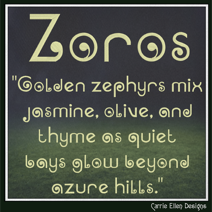 Zoros BX Fonts and Lettering Stitch Files, Modern Deco Alphabet Machine Embroidery (3707)