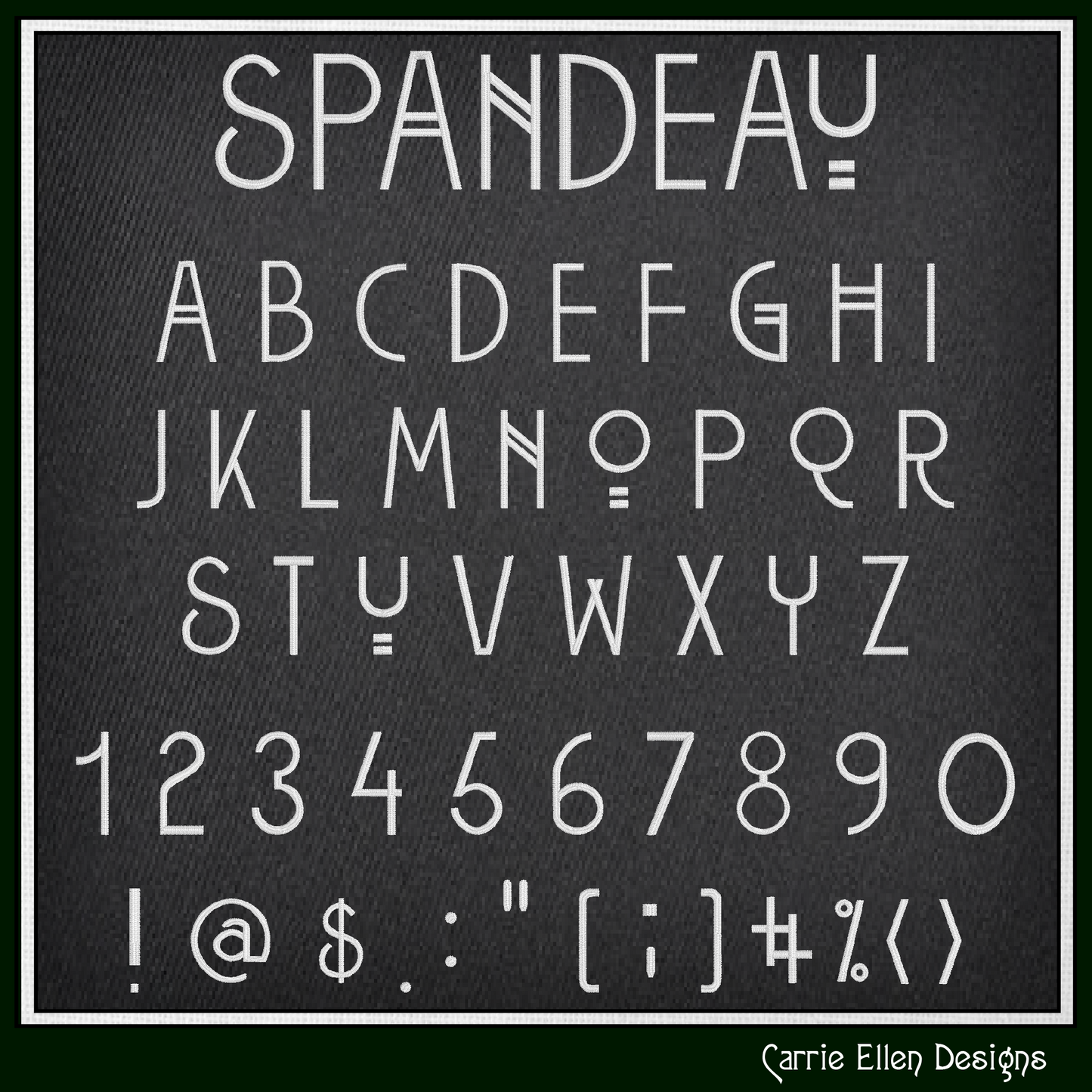 Spandeau BX Fonts and Lettering Stitch Files, Geometric Modern Block Alphabet Machine Embroidery (3715)