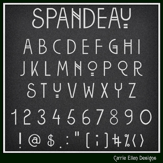 Spandeau BX Fonts and Lettering Stitch Files, Geometric Modern Block Alphabet Machine Embroidery (3715)