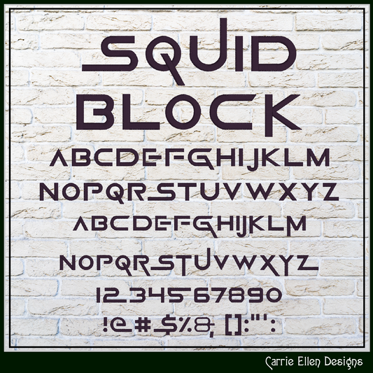 Squid Block BX Fonts and Lettering Stitch Files, Cinematic Block Alphabet Machine Embroidery (3718)