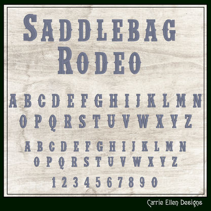 Saddlebag BX Fonts and Lettering Stitch Files, Western Rodeo Alphabet Machine Embroidery (3726)
