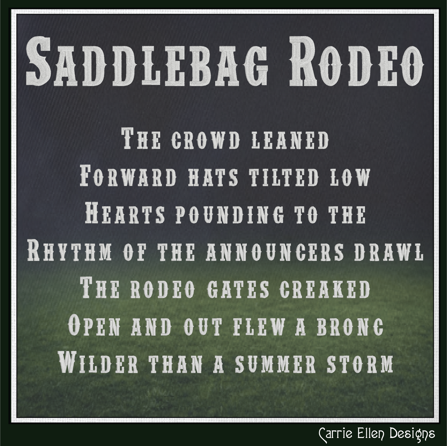 Saddlebag BX Fonts and Lettering Stitch Files, Western Rodeo Alphabet Machine Embroidery (3726)