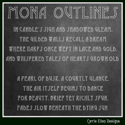 Mona BX Fonts and Lettering Stitch Files, Outline Alphabet Machine Embroidery (3728)