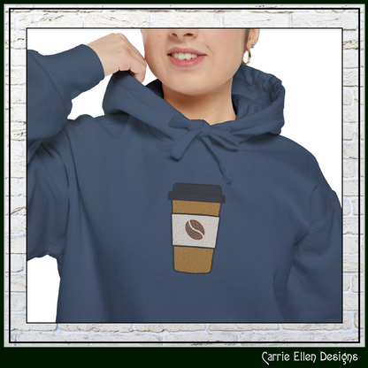 To Go Coffee Cup Machine Embroidery Design | Fun Coffee Lovers Stitch Pattern (3780)