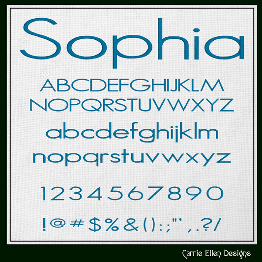 Sophia BX Fonts and Lettering Stitch Files, Modern Block Alphabet Machine Embroidery (3747)