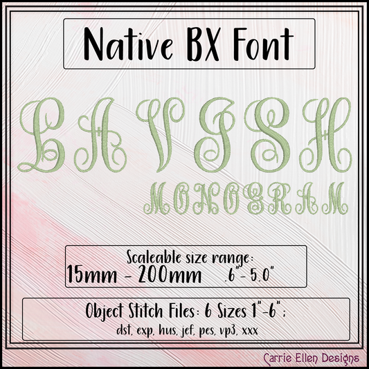Lavish Monogram BX Fonts and Lettering Stitch Files, Fancy Alphabet Machine Embroidery (3748)