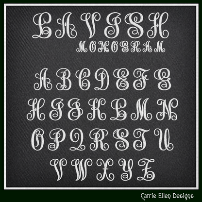 Lavish Monogram BX Fonts and Lettering Stitch Files, Fancy Alphabet Machine Embroidery (3748)