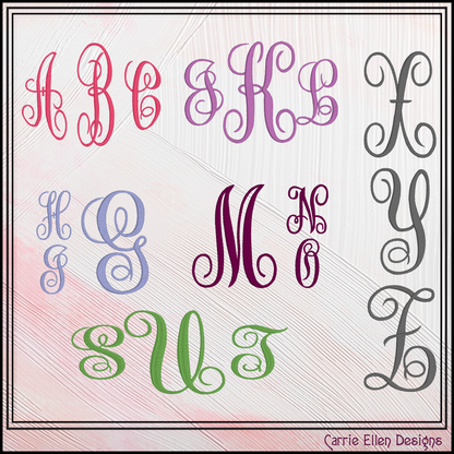 Lavish Monogram BX Fonts and Lettering Stitch Files, Fancy Alphabet Machine Embroidery (3748)