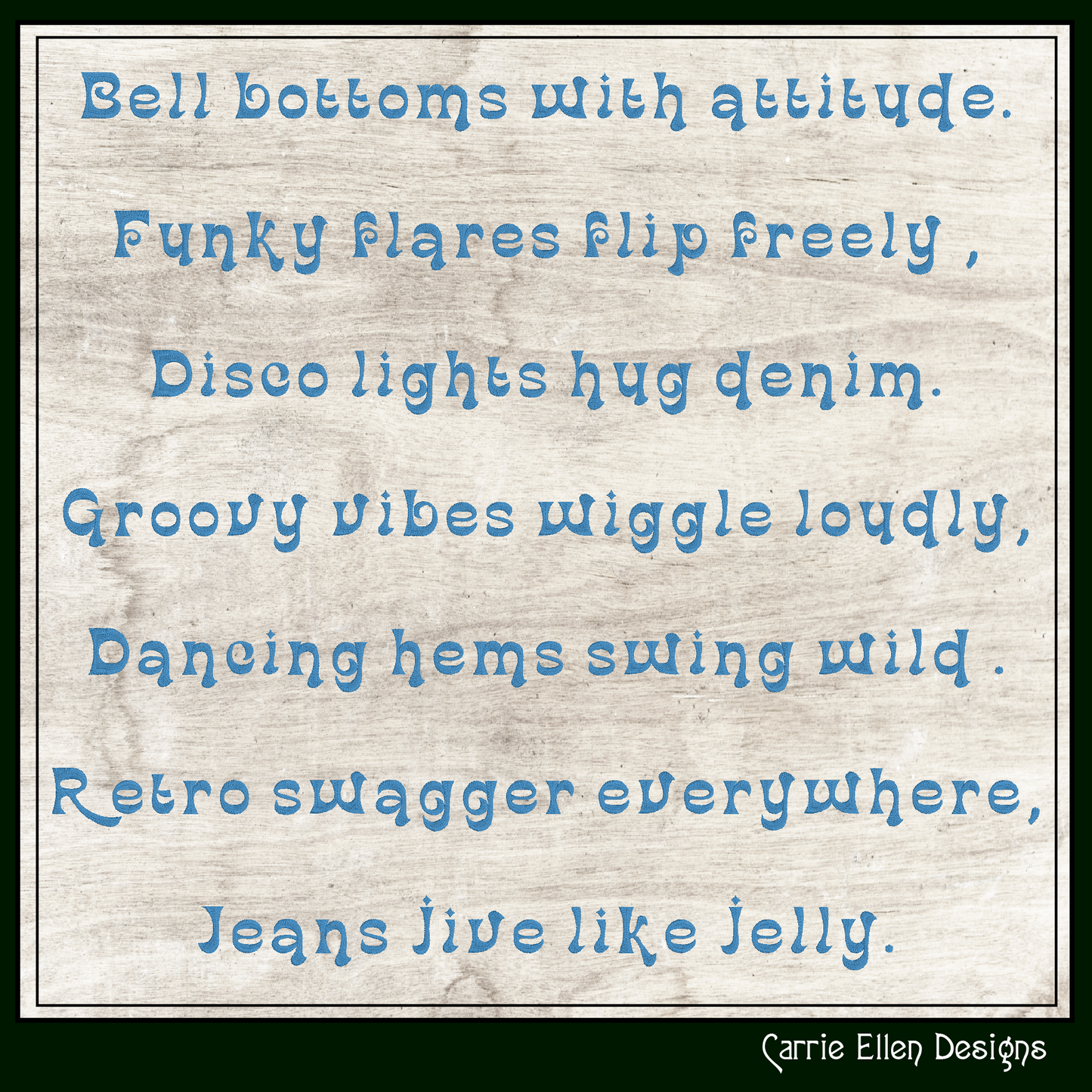 Bell Bottom Jeans BX Fonts and Lettering Stitch Files, Retro Boho Block Alphabet Machine Embroidery (3764)