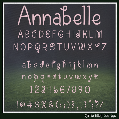 Annabelle BX Fonts and Lettering Stitch Files, Casual Handwritten Block Alphabet Machine Embroidery (3771)