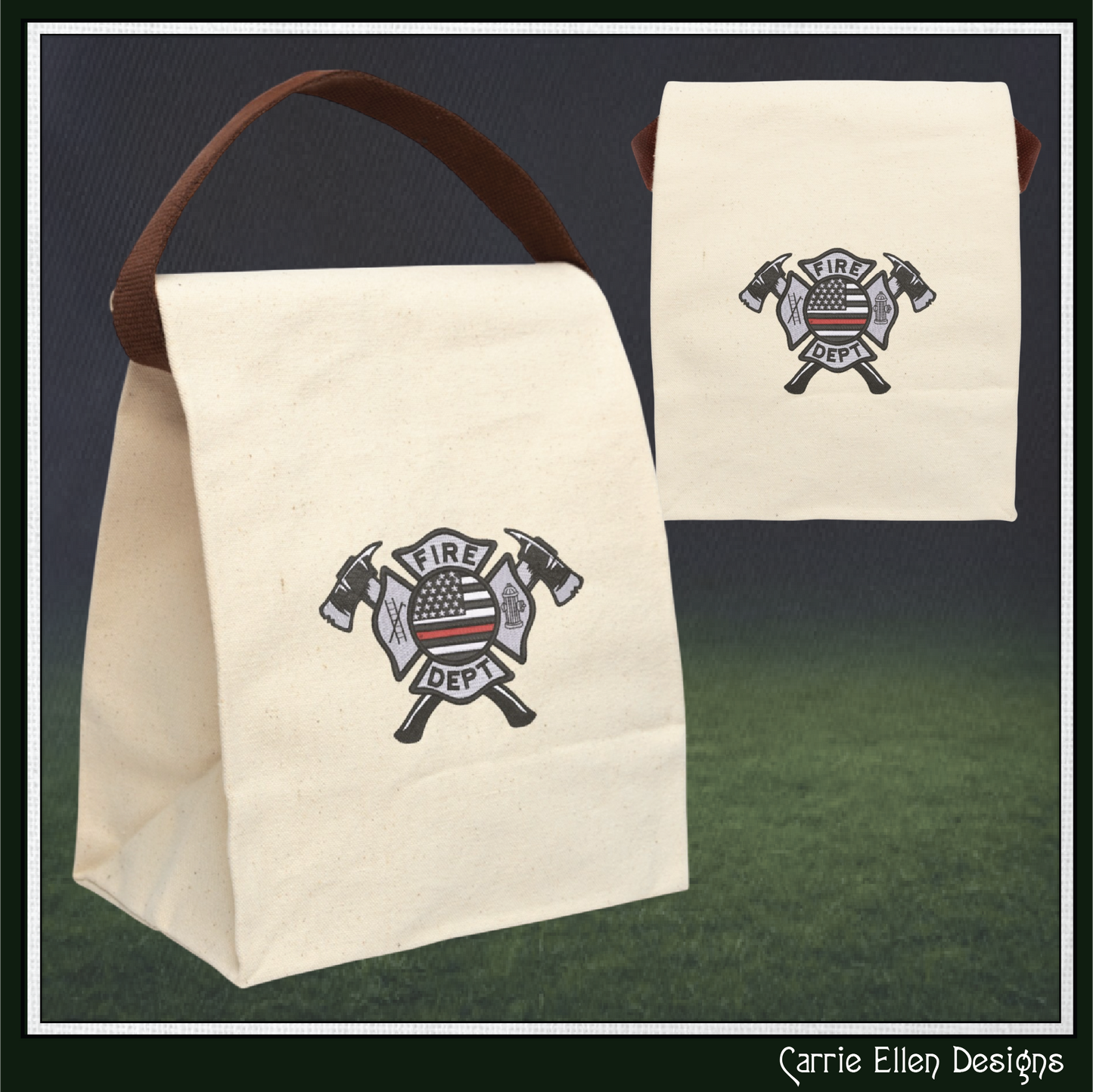 Fire Department Thin Red Line Embroidery Design | Tribute to Fallen Heroes Stitch Pattern (3772)