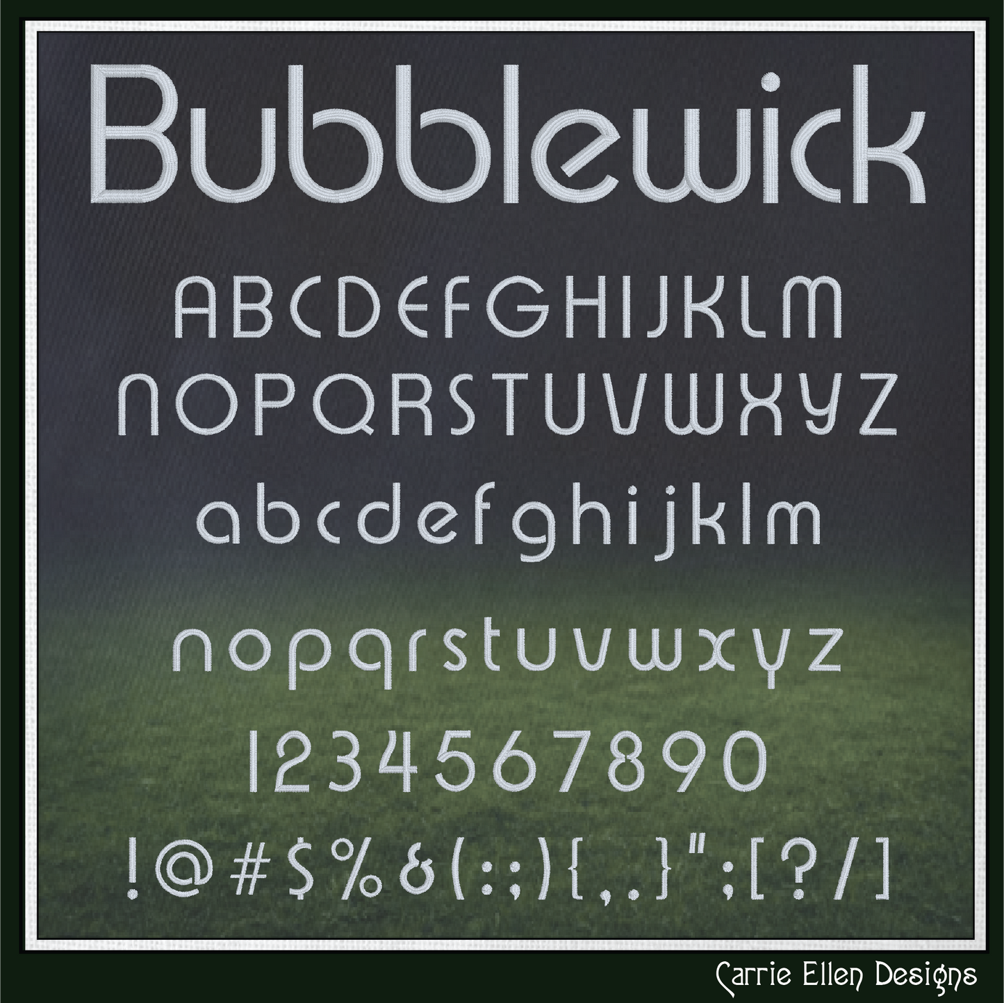 Bubblewick BX Fonts and Lettering Stitch Files, Sleek Curved Block Alphabet Machine Embroidery (3776)