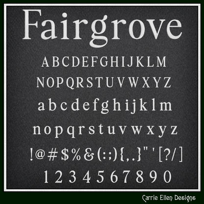 Fairgrove Classic Serif BX Fonts and Lettering Stitch Files, Alphabet Machine Embroidery (3778)