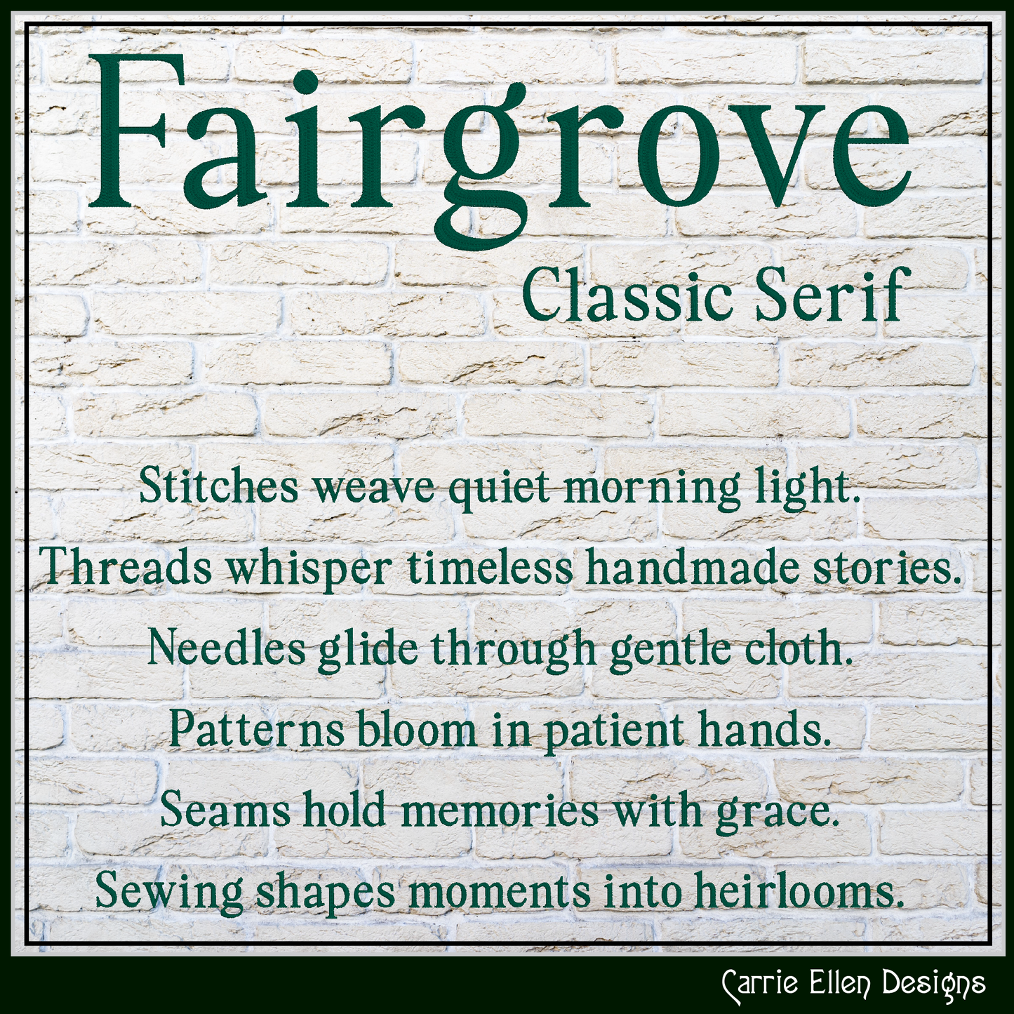Fairgrove Classic Serif BX Fonts and Lettering Stitch Files, Alphabet Machine Embroidery (3778)