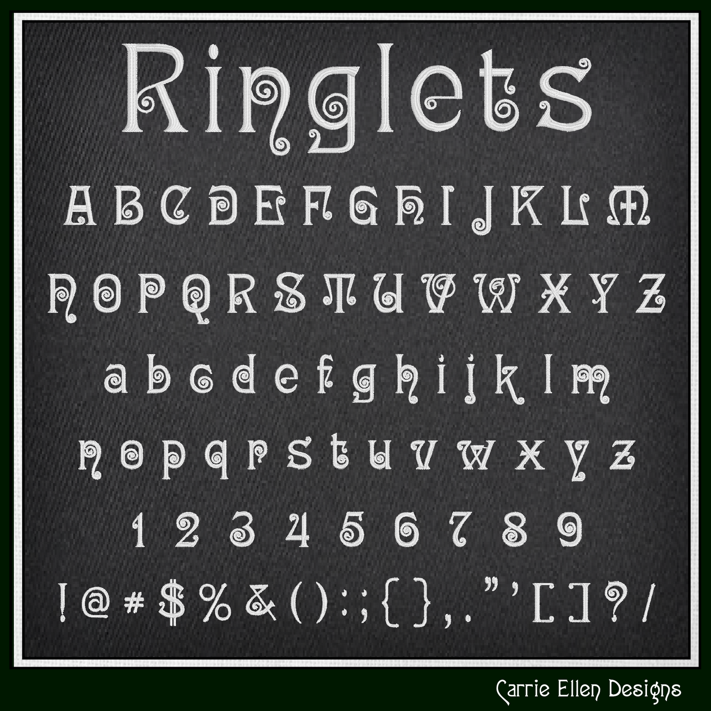 Ringlets Decorative Serif BX Fonts and Lettering Stitch Files, Alphabet Machine Embroidery (3781)