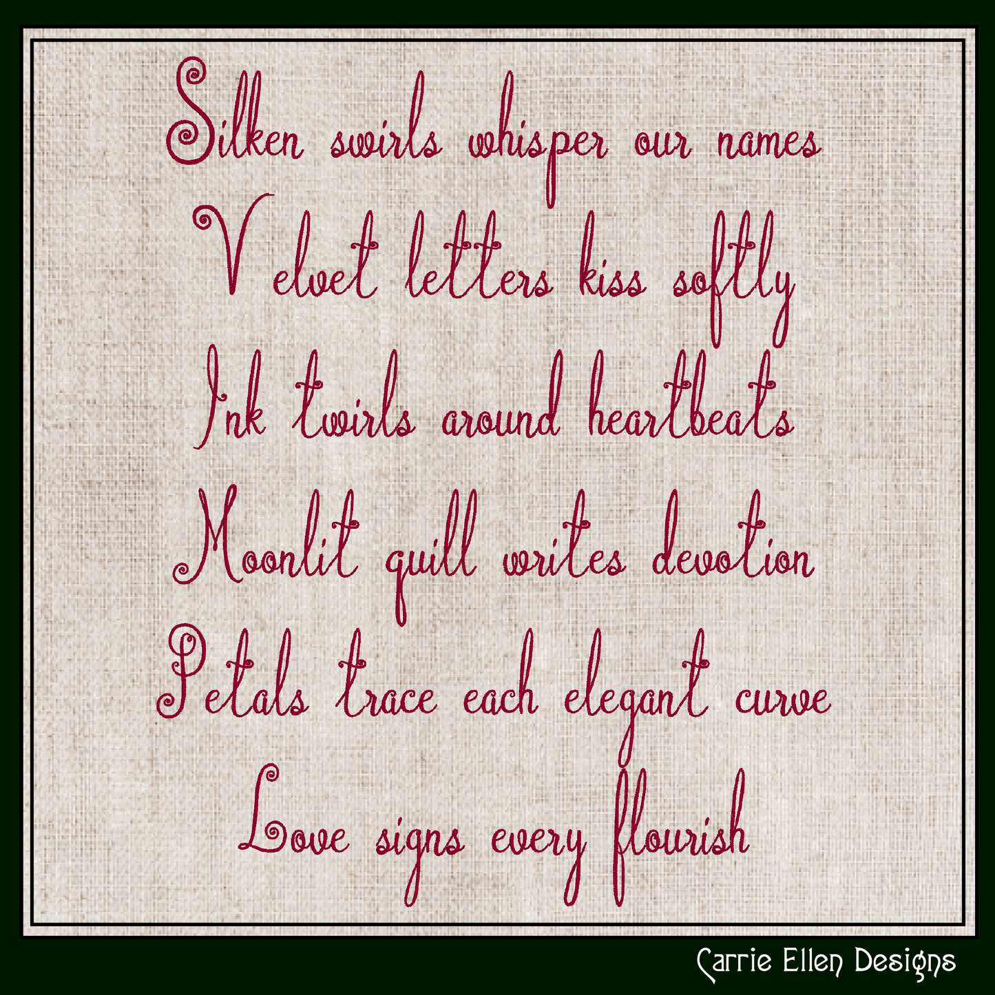 Amarise Handwritten Script BX Fonts and Lettering Stitch Files, Alphabet Machine Embroidery (3785)