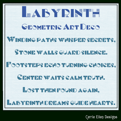 Labyrinth Geometric Art Deco BX Fonts and Lettering Stitch Files, Alphabet Machine Embroidery (3820)