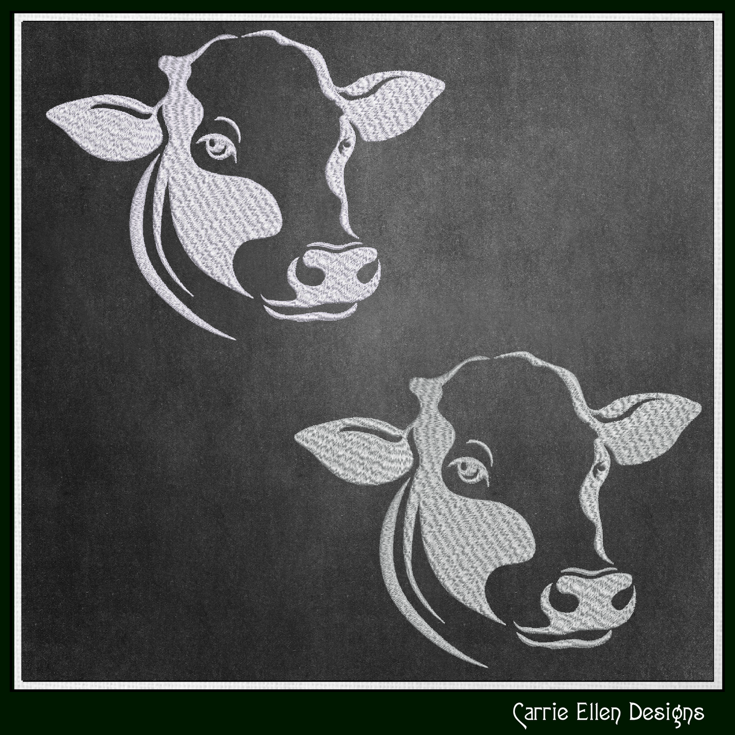 Cow Head Profile – Farm Animal Machine Embroidery Design | Rustic Western Livestock Art, 6 Sizes (3822)
