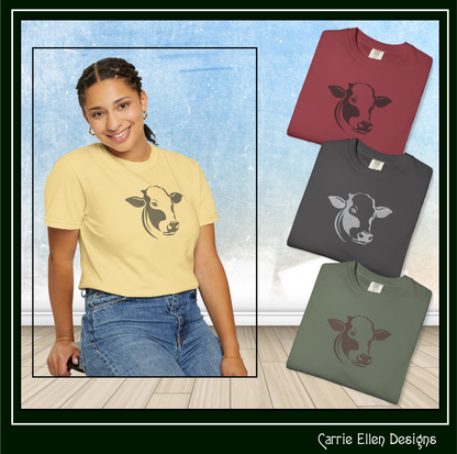 Cow Head Profile – Farm Animal Machine Embroidery Design | Rustic Western Livestock Art, 6 Sizes (3822)