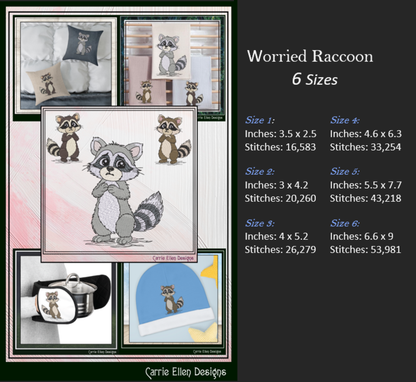 Cute Raccoon Machine Embroidery Design Bundle | 5 Woodland Raccoon Stitch Files, 6 Sizes (4146)