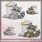 Trash Can Raccoon Machine Embroidery Design | Cute Dumpster Bandit Cartoon Stitch File, 6 Sizes (3830)
