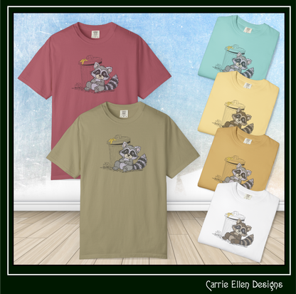 Trash Can Raccoon Machine Embroidery Design | Cute Dumpster Bandit Cartoon Stitch File, 6 Sizes (3830)