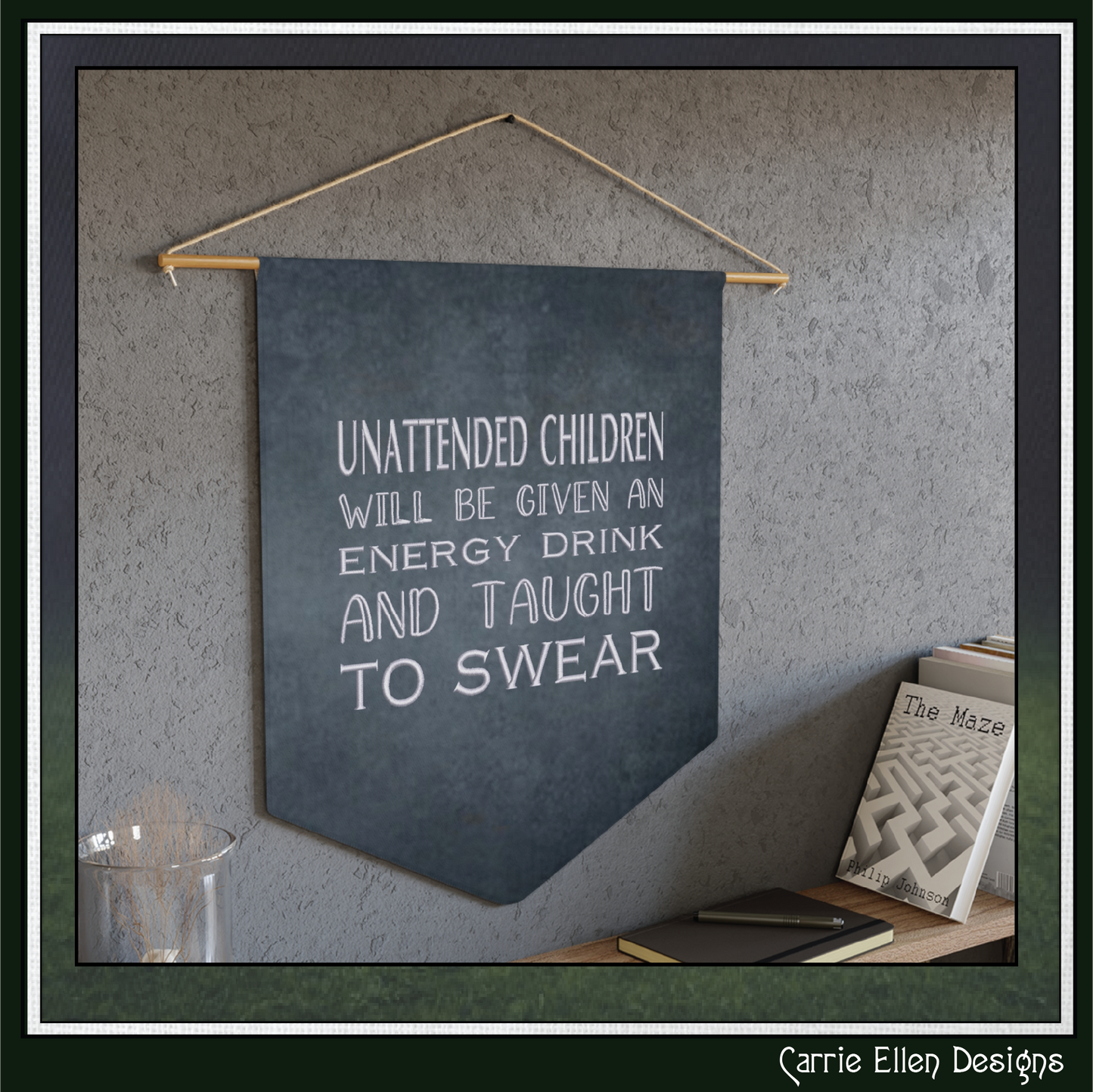 Unattended Children Will Be Taught to Swear – Funny Machine Embroidery Saying, 6 Sizes (3836)
