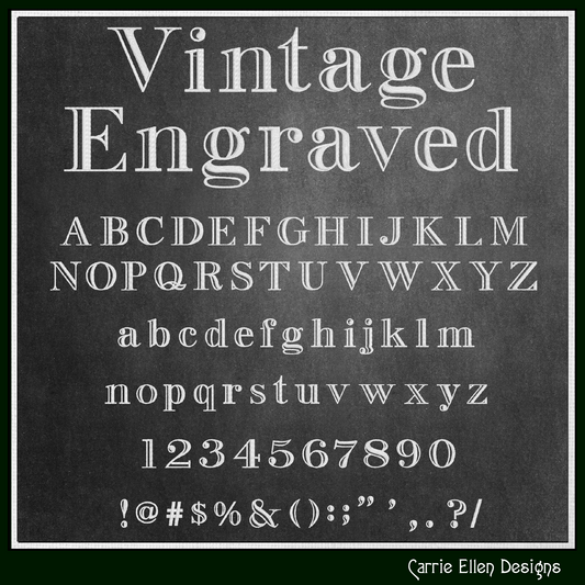 Vintage Engraved BX Fonts and Lettering Stitch Files, Invitation Style Alphabet Machine Embroidery (3839)