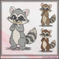 Devious Raccoon Machine Embroidery Design | Funny Mischievous Cartoon Raccoon Stitch File, 6 Sizes (3840)