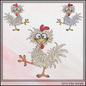 Crazy Chicken Machine Embroidery Design | Funny Cartoon Rooster Stitch File, 6 Sizes (3841)