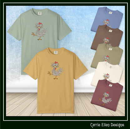 Crazy Chicken Machine Embroidery Design | Funny Cartoon Rooster Stitch File, 6 Sizes (3841)