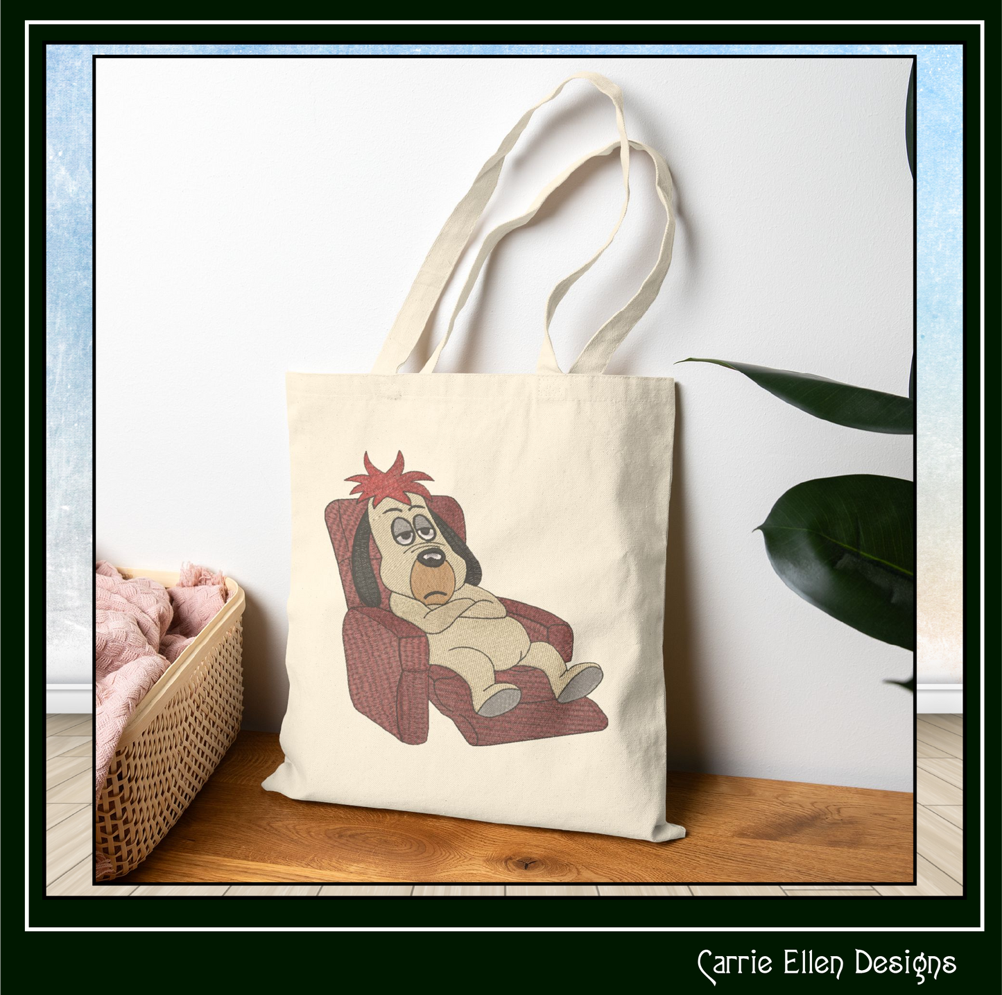 Lazy Reclining Dog Machine Embroidery Design | Funny Relaxed Cartoon Dog Stitch File, 6 Sizes (3844)