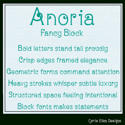 Anoria Fancy Block BX Fonts and Lettering Stitch Files, Artistic Style Alphabet Machine Embroidery (3846)