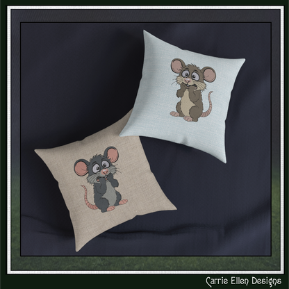Anxious Mouse – Funny Cartoon Mouse Machine Embroidery Design | Quirky Nervous Character, 6 Sizes (3847)