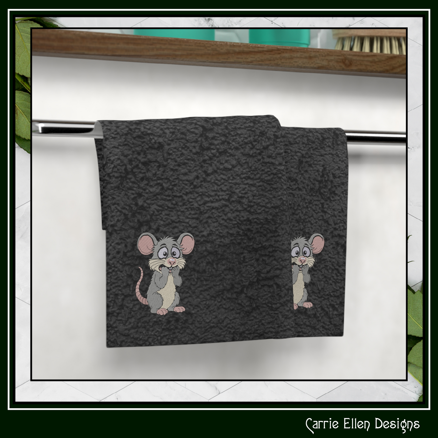 Anxious Mouse – Funny Cartoon Mouse Machine Embroidery Design | Quirky Nervous Character, 6 Sizes (3847)